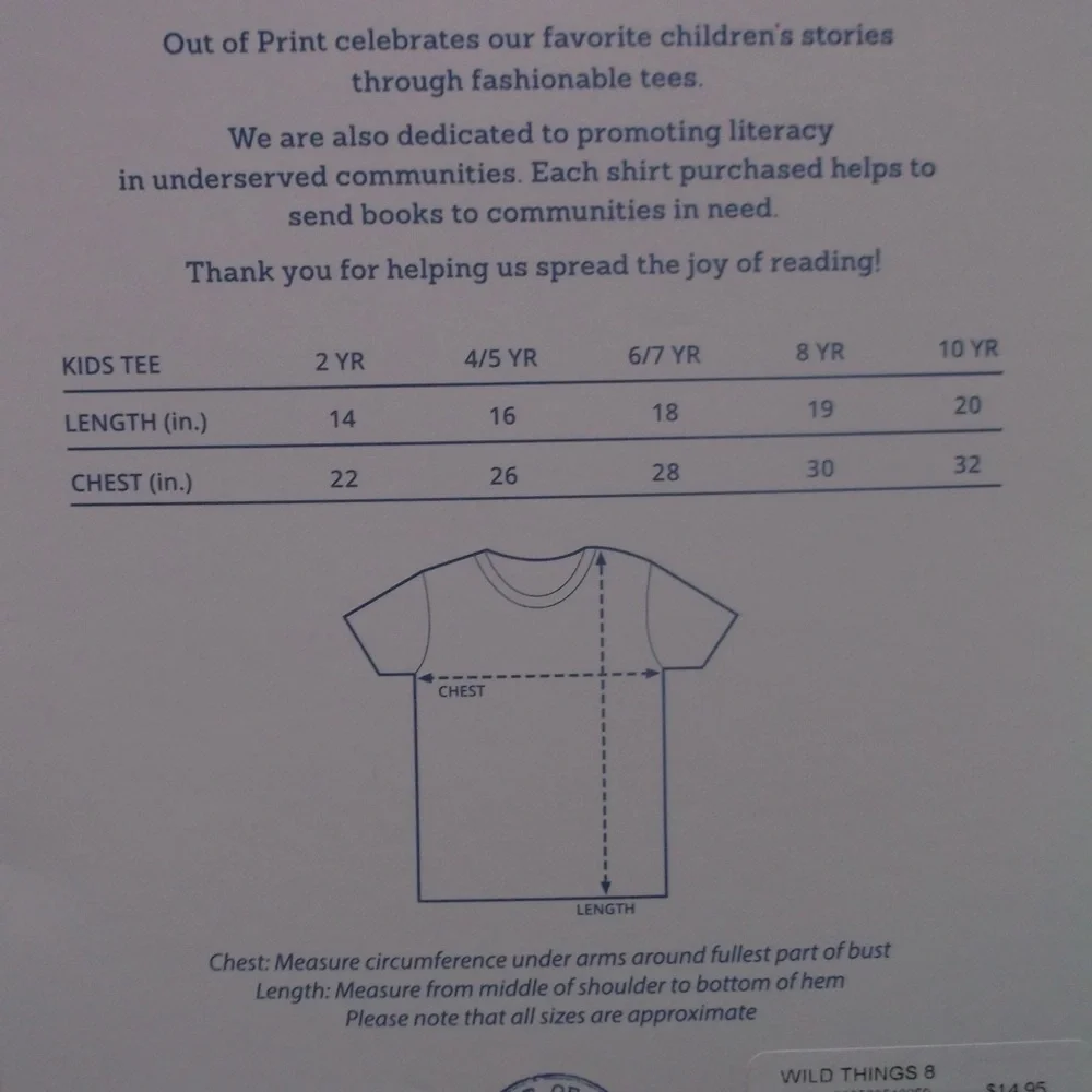 Out of Print Wild Things Blue Kids' Tee